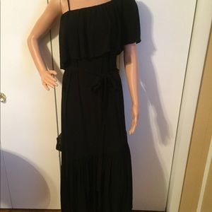 BCBGMAXAZRIA Conrad Off-The-Shoulder Black Dress